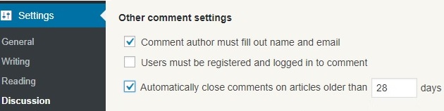 WordPress: Automatically close comments on articles older than 28 days